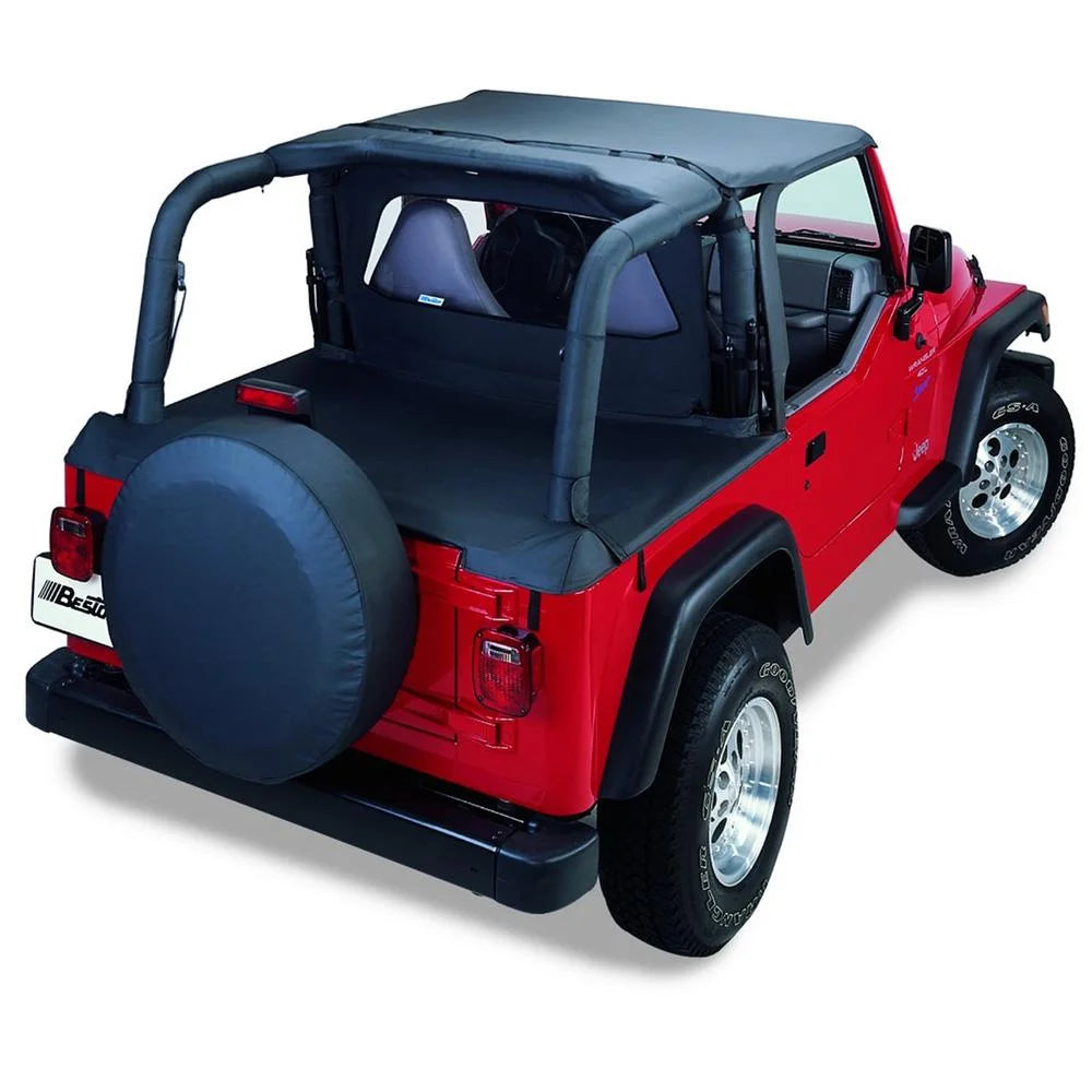 ~(5 lbs. 51X5X5)~ Header Bikini Top Targa-style Black Diamond Jeep 03-06 Wrangler; Targa (standard length); requires 51238-01 channel