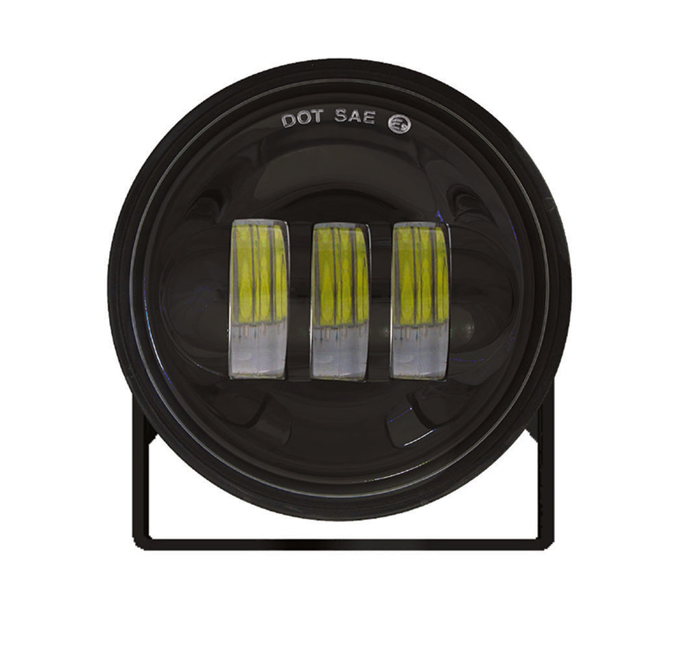 ~(2 lbs. 6X5X5)~ 4in 30w Black Spot Round Pod with Adjustable Angle and RGB Accent