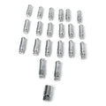 NRG 700 Series M12 X 1.25 Steel Lug Nut w/Dust Cap Cover Set 21 Pc w/Locks & Lock Socket - Silver