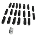 NRG 700 Series M12 X 1.5 Steel Lug Nut w/Dust Cap Cover Set 21 Pc w/Locks & Lock Socket - Black