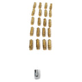 NRG 700 Series M12 X 1.5 Steel Lug Nut w/Dust Cap Cover Set 21 Pc w/Locks & Socket - Chrome Gold
