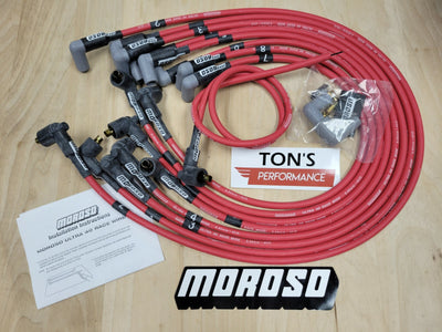 Moroso Chevrolet Big Block Ignition Wire Set - Ultra 40 - Unsleeved - Non-HEI - Crab Cap - Red