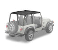 ~(6 lbs. 51X5X5)~ Bikini Top Strapless Safari-style Black Denim Jeep 97-02 Wrangler; Safari (extended length); requires 51210-01 channel