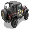 ~(5 lbs. 12X11X4)~ Header Bikini Top; Targa-style Black Diamond Jeep 10-17 Wrangler 2-Door; Targa (standard length); requires 51243-01 channel