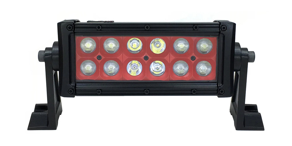 ~(5 lbs. 17X5X5)~ 8 Inch LED Light Bar Dual Row 36 Watt Combo Red Reflector Ultra Color Series Quake LED