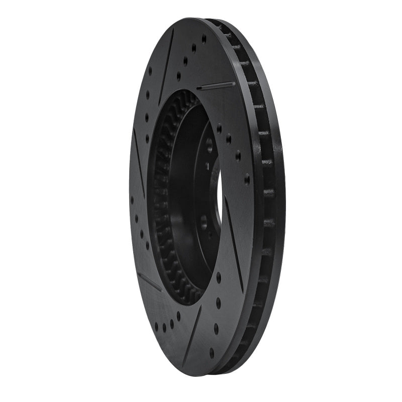 R1 91-01 Acura Integra Front Right Drilled & Slotted Black Brake Rotor