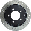 R1 07-17 Chrysler 200 Rear Left Drilled & Slotted Black Brake Rotor