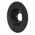 R1 07-17 Chrysler 200 Rear Left Drilled & Slotted Black Brake Rotor