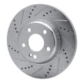 R1 Concepts Brake Rotor Drilled and Slotted Silver Fits Mercedes-Benz C300