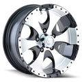 ~(17 lbs. 16X16X7)~ TRAILERWHEELS 136 BLACK/MACHINED FACE/MACHINED LIP 14X6 5-114.3 0MM 83.82MM