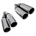 DUAL DOUBLE WALL ROLLED EDGE 18.75IN SS EXHAUST TIP 2.25IN ID / 4.00IN OD
