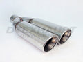 DUAL DOUBLE WALL ROLLED EDGE 18.75IN SS EXHAUST TIP 2.25IN ID / 4.00IN OD