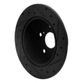 R1 07-12 Lexus ES350 Rear Left Drilled & Slotted Black Brake Rotor