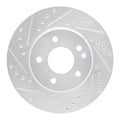 R1 94-97 Mercedes-Benz C280 Front Left Drilled & Slotted Silver Brake Rotor