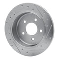 R1 Concepts Brake Rotor Drilled and Slotted Silver Fits Ford Crown
