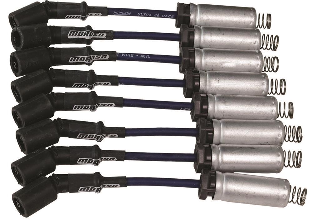 Moroso GM LS Ignition Wire Set - Ultra 40 - Unsleeved - Coil-On- 8in Wire - Blue