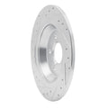 R1 15-23 Ford Mustang Rear Right Drilled & Slotted Silver Brake Rotor