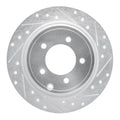 R1 07-17 Chrysler SEBRING Rear Right Drilled & Slotted Silver Brake Rotor