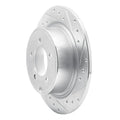 R1 07-17 Chrysler SEBRING Rear Right Drilled & Slotted Silver Brake Rotor