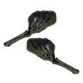 MOTORCYCLE SKELETON HAND MIRRORBLACK STEM W/ BLACK HEAD