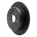 R1 06-15 Lexus IS250 Rear Left Drilled & Slotted Black Brake Rotor