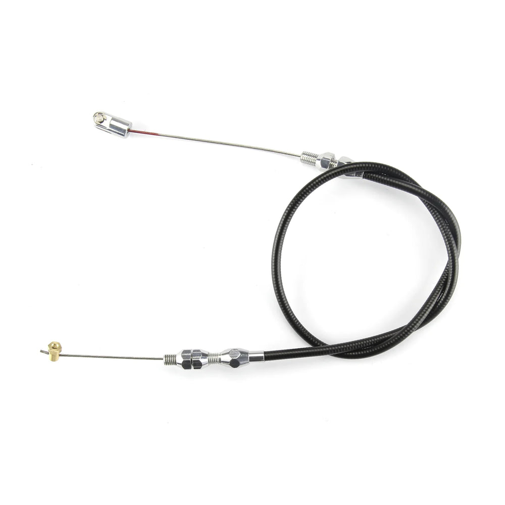 24IN UNIVERSAL BLACK HOUSING BORLA 8 STACK INJECTION THROTTLE CABLE W/ POLISHED