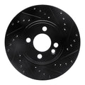 R1 07-15 Mini Cooper (Excl Clubman) Front Right Drilled & Slotted Black Brake Rotor