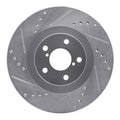 R1 01-08 Saab 9-2X Front Left Drilled & Slotted Silver Brake Rotor