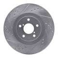 R1 01-08 Saab 9-2X Front Left Drilled & Slotted Silver Brake Rotor