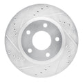 R1 13-19 Nissan SENTRA Front Left Drilled & Slotted Silver Brake Rotor