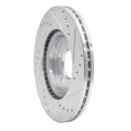 R1 13-19 Nissan SENTRA Front Left Drilled & Slotted Silver Brake Rotor
