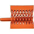 ORANGE POWDER COATED GALVANIZED SERRATED WHEEL CHOCK WITH HANDLE 9X10X6 INCH