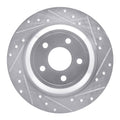 R1 2016-2025 Ford Bronco Sport Rear Right Drilled & Slotted Silver Brake Rotor