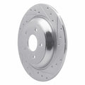 R1 2016-2025 Ford Bronco Sport Rear Right Drilled & Slotted Silver Brake Rotor