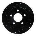 R1 94-04 Ford Mustang Rear Left Drilled & Slotted Black Brake Rotor