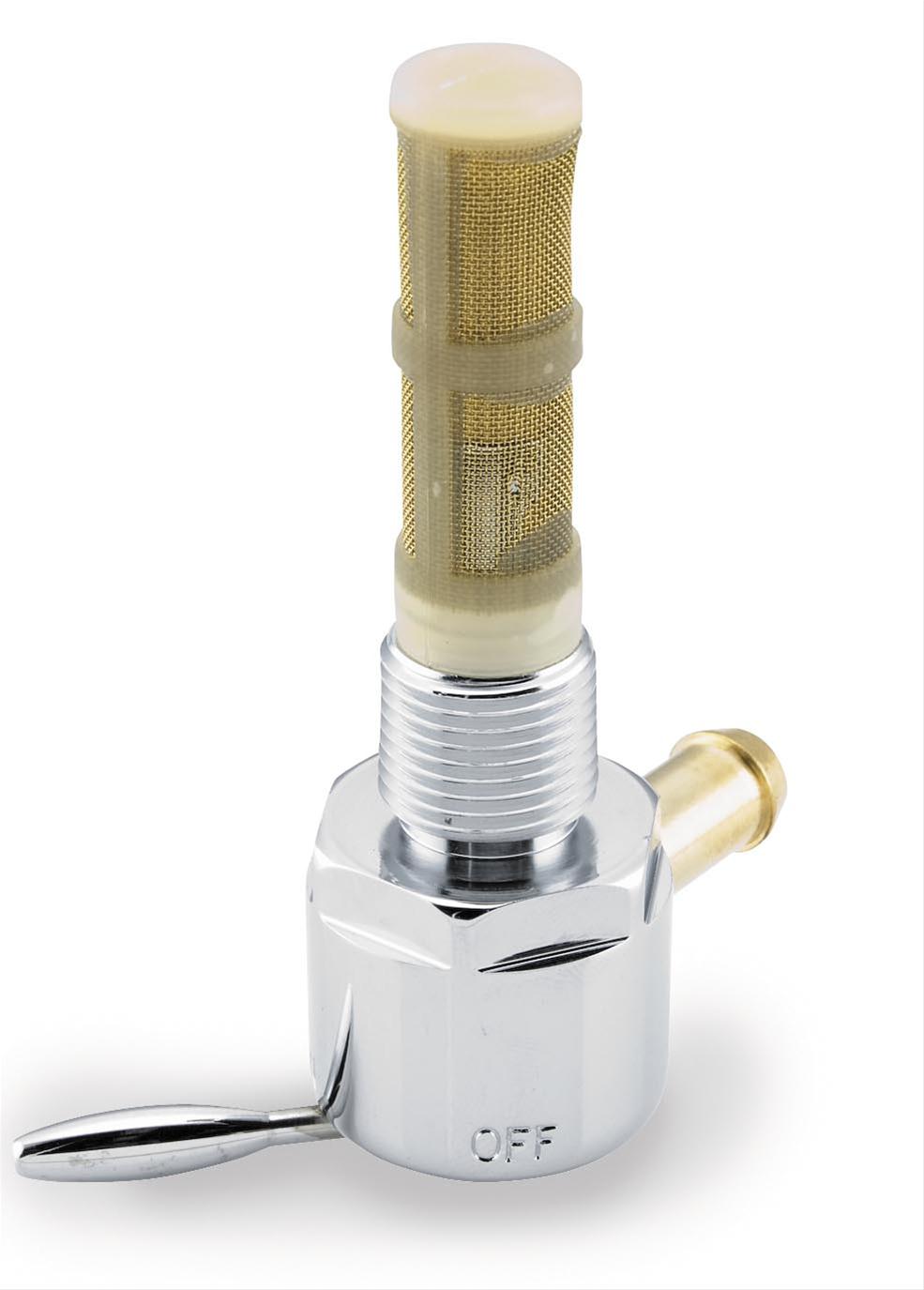 Bikers Choice 57-75 Big Twin / XL Chrome Round Petcock 3/8in-18 NPT Right Outlet Straight