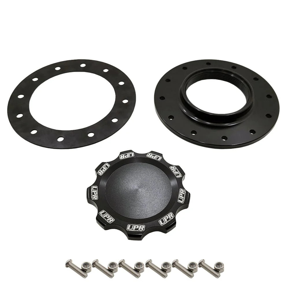 UPR Billet Fuel Filler Cap 12 Bolt Flange Bung Black 8301-02