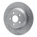R1 15-24 Ford Fusion Rear Right Drilled & Slotted Silver Brake Rotor