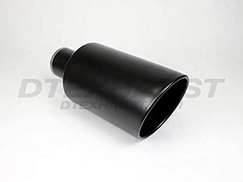 BLACK POWDER COATED 5IN ROLLED SLANT 18IN BLK EXHAUST TIP 4.00IN ID / 8.00IN OD