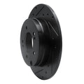 R1 05-20 Hyundai Azera Rear Left Drilled & Slotted Black Brake Rotor