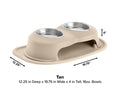 WeatherTech Pet Feeding System Double High 16oz 4in. Stainless Bowl - Tan