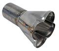 Stainless Works 4 way collector 2-1/4in inlet 3in od outlet