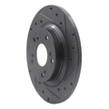 R1 00-09 Honda S2000 Rear Right Drilled & Slotted Black Brake Rotor