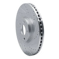 R1 20-25 Hyundai Palisade Front Right Drilled & Slotted Silver Brake Rotor