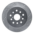 R1 2001-2006 Lexus LS430 Rear Right Drilled & Slotted Silver Brake Rotor