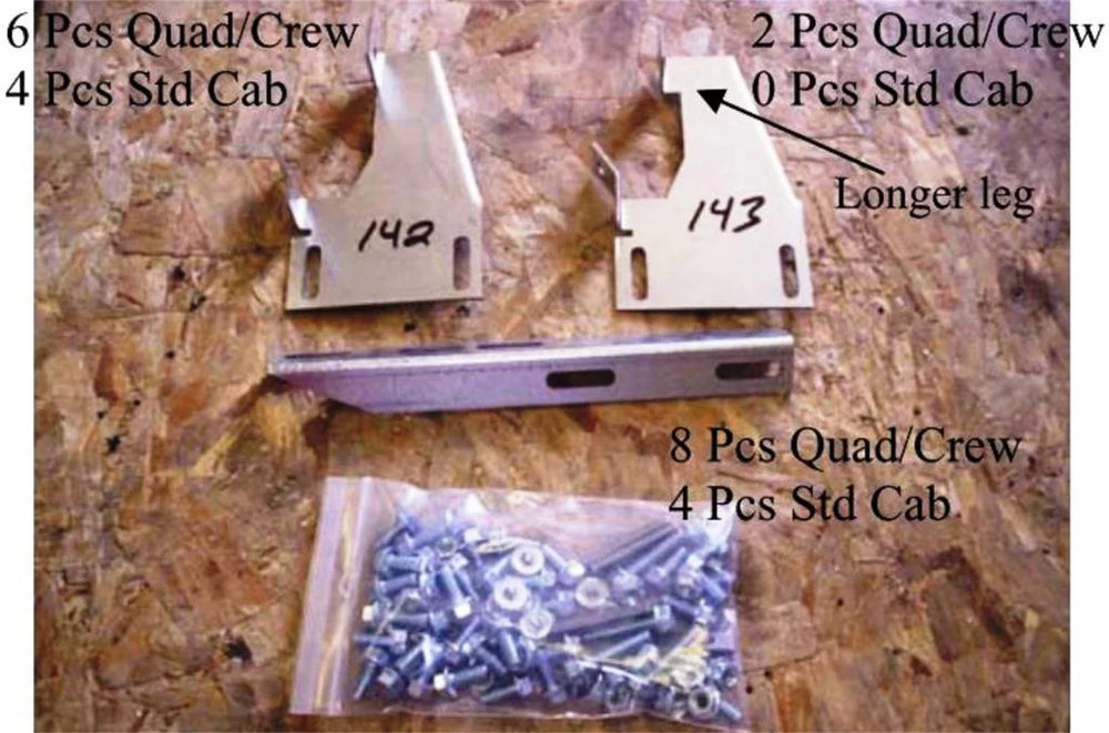 0916 RAM 1500/1014 2500/3500 QUAD/CREW CAB(75IN/86IN BOARDS)TRANSENDER BRACKETS