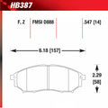 Hawk 09 350z/ 05-08 G35/09-12 G37 w/o Brembo HPS Street Front Brake Pads