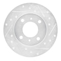 R1 92-96 Dodge COLT Front Right Drilled & Slotted Silver Brake Rotor