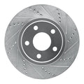 R1 97-05 Buick Riviera Front Right Drilled & Slotted Silver Brake Rotor