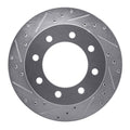R1 99-20 Chevrolet Express 3500 Rear Left Drilled & Slotted Silver Brake Rotor